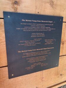 Dedication plaque, rededicated May 2005. Architect: Richard N. Jessup