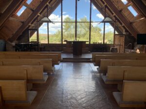 Interior, looking toward the altar. September 2024.